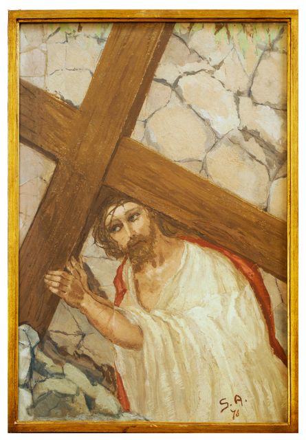 II stazione - Gesù è caricato della croce dans immagini sacre II_stazione