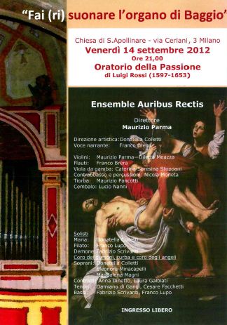 Concerto 14 settembre 2012 - Fai (ri)suonare l'organo di Baggio